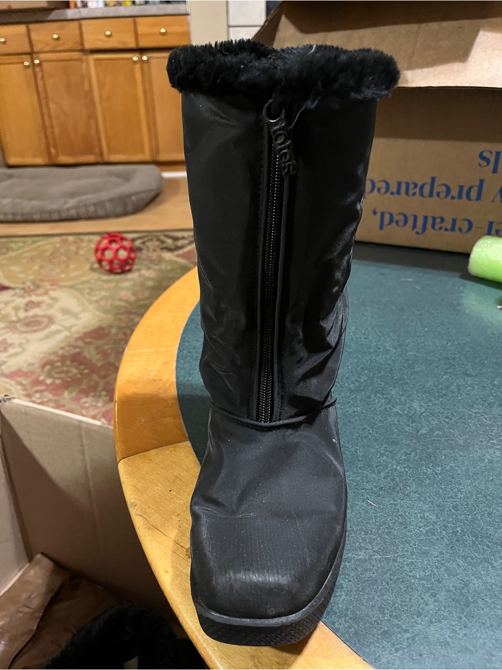Totes LEFT only womens Black Winter Boot with Faux Fur Trim 7M